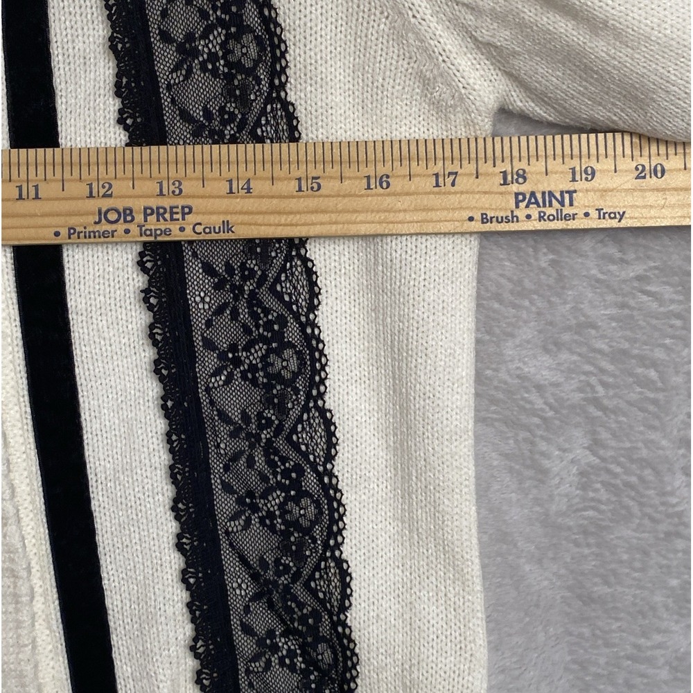 Women's Whimsigoth Cardigan Sweater Venus Lace Small White Black Dark Coquette‎ - Picture 5 of 8